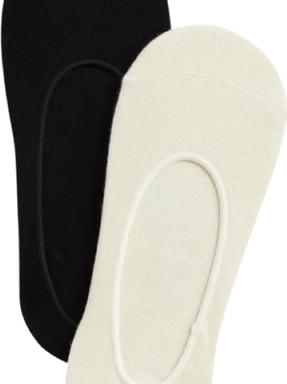 J. Jill Low-Profile No-Show Sock Liners 2 pair set in Black & Cream